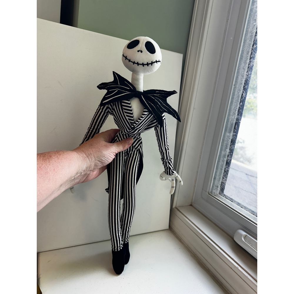 Disney Parks Jack Skellington Plush Nightmare Before Christmas Pinstripe 19 inch